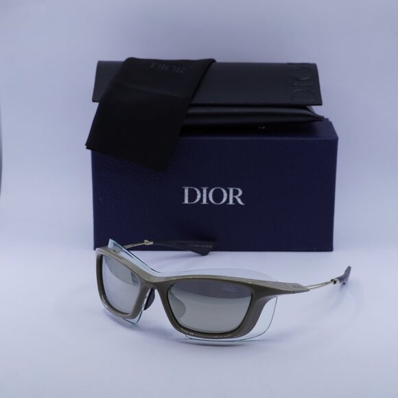 Dior DIORXPLORER S1U 55H Rectangle Sunglasses - Deep Beige/Silver Mirror - Picture 4 of 11